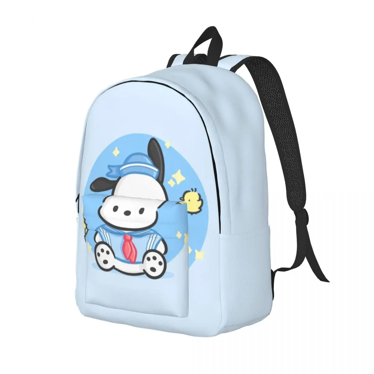 Custom Pochacco Travel Canvas Backpack Men Women School Computer Bookbag Cartoon College Student Daypack Bags