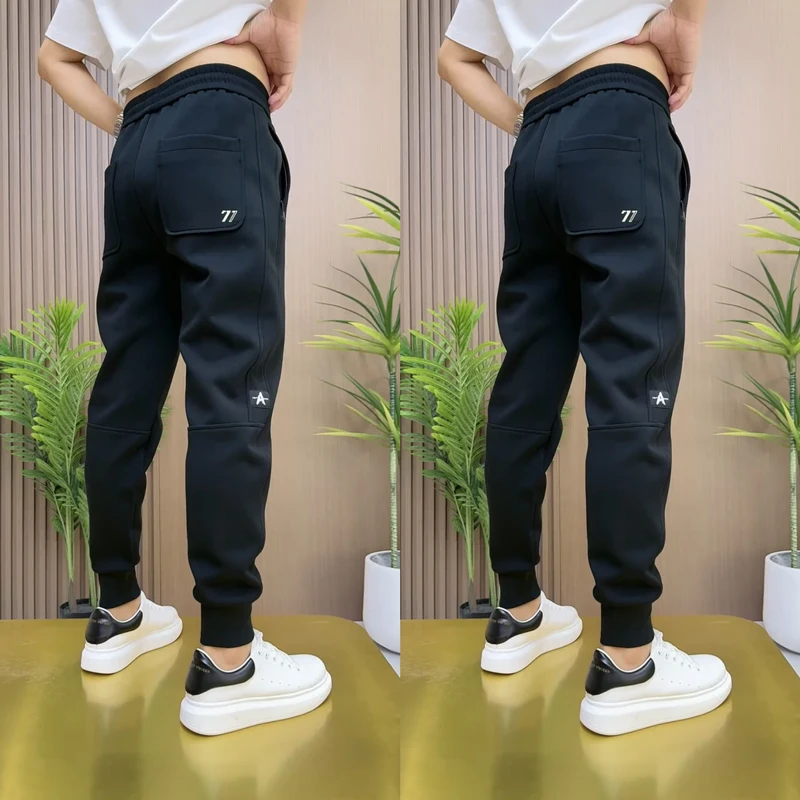 

Модные корейские мужские повседневные брюки, осенняя новинка, свободные длинные брюки, универсальные спортивные штаны для подростков