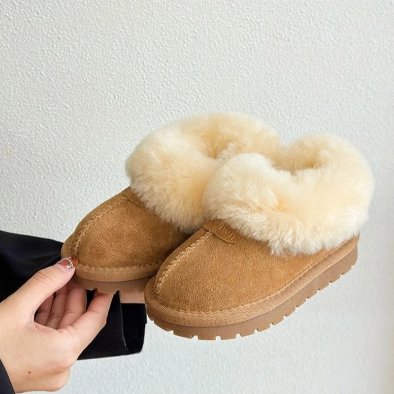 

Детские зимние зимние сапоги из натуральной кожи на овчине, теплые толстые туфли для маленьких мальчиков и девочек, 2026