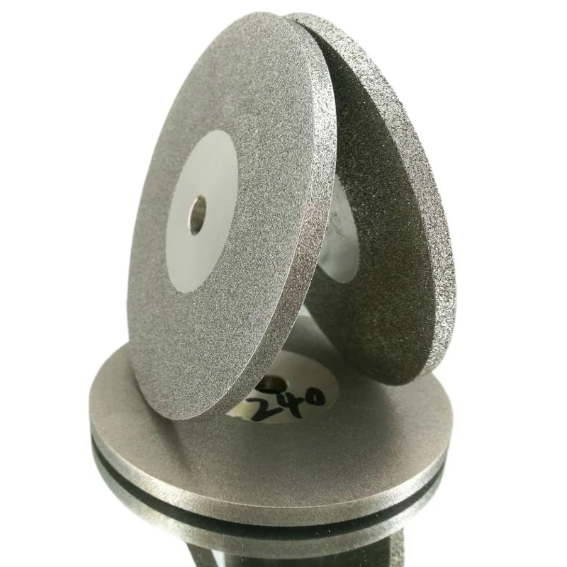 100mm 4 Inch x10mm Ceramic Gemstone Alloy Rotary Abrasive Tools Double Sided Diamond Disk Lapidary Diamond Grinding Disc Wheel