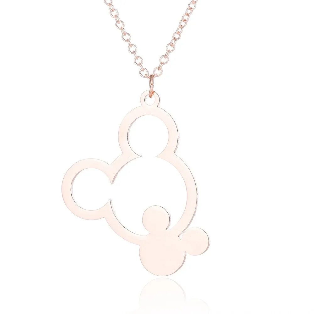 Cute Disney Mickey Mouse collana Cartoon Chain Hollowed Out accessori per gioielli di moda per regali di festa per bambini