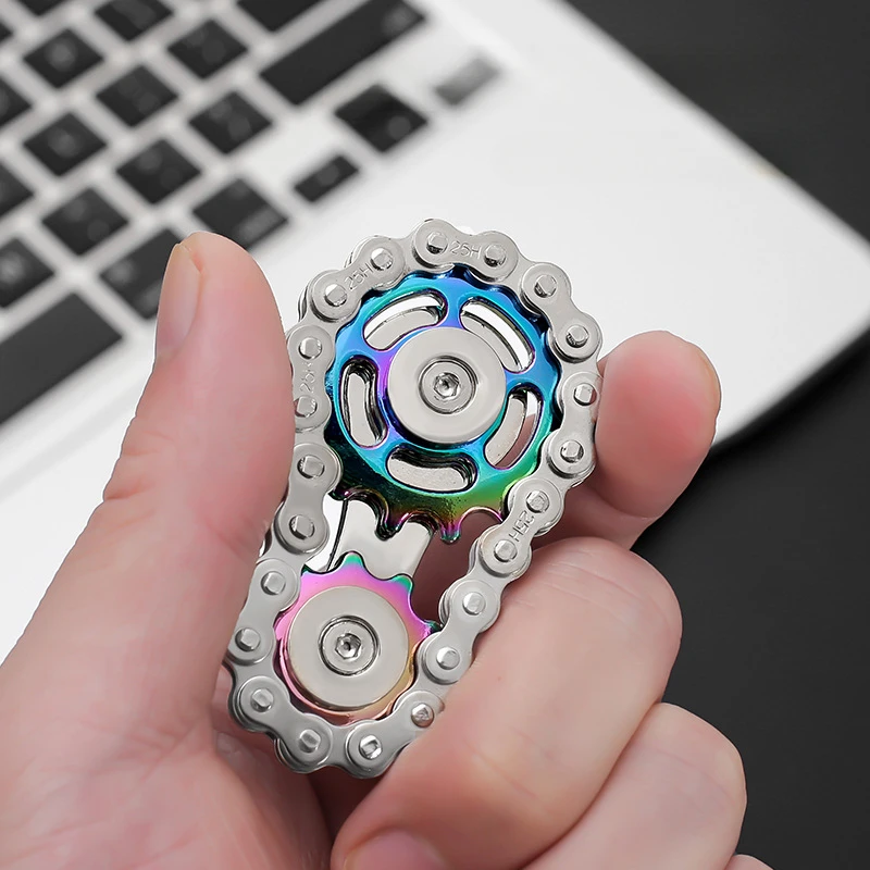 Metal Hand Spinner Chain Gear Metal Fidget Spinner Adult EDC Fidget Toys Focus ADHD Tool Office Stress Relief Toys