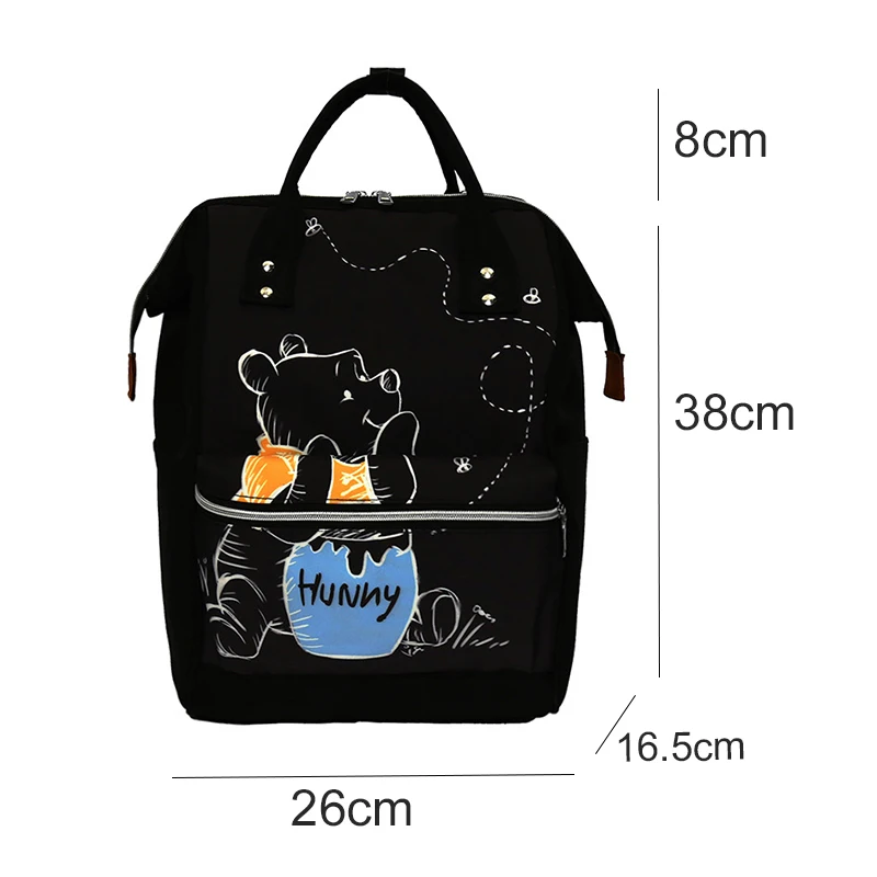 38cm Disney Winnie The Pooh Backpack Anime Large Capacity Travel Mommy Bag Women\'S Backpack Knapsack Cartoon Kids Schoolbag Gift