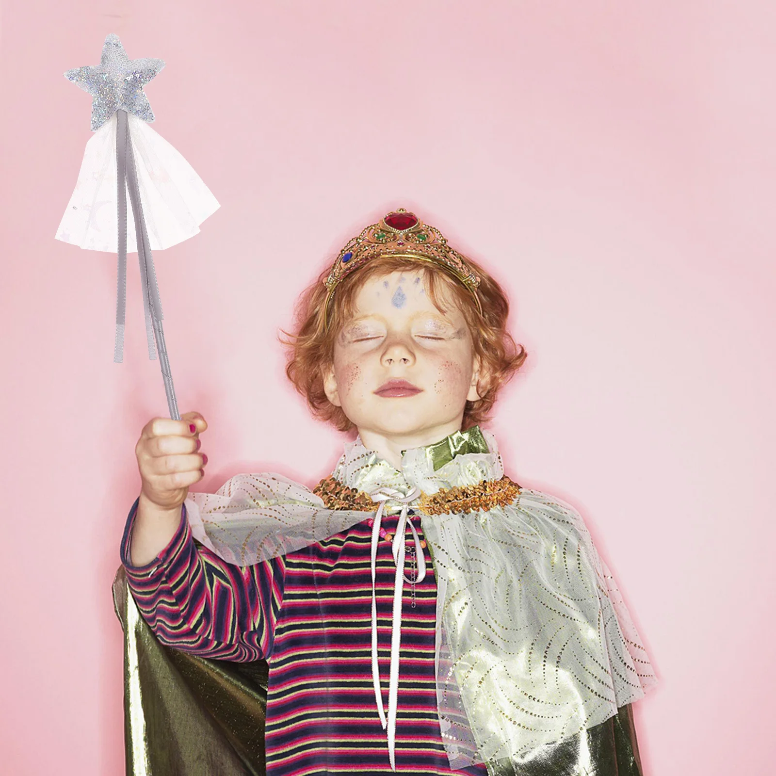 طقم عصا خرافية على شكل نجمة مكون من 4 قطع بتصميم لامع لمستلزمات الحفلات التنكرية وأداء مرحلة الزفاف وحفلات الزفاف