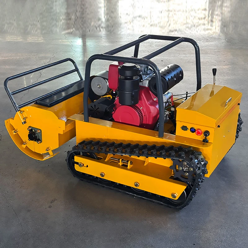 Customized Agricultural Electric Crawler Lawn Mowers Tractor Lawn Mower Gasoline Engine Grass Cutting Machine