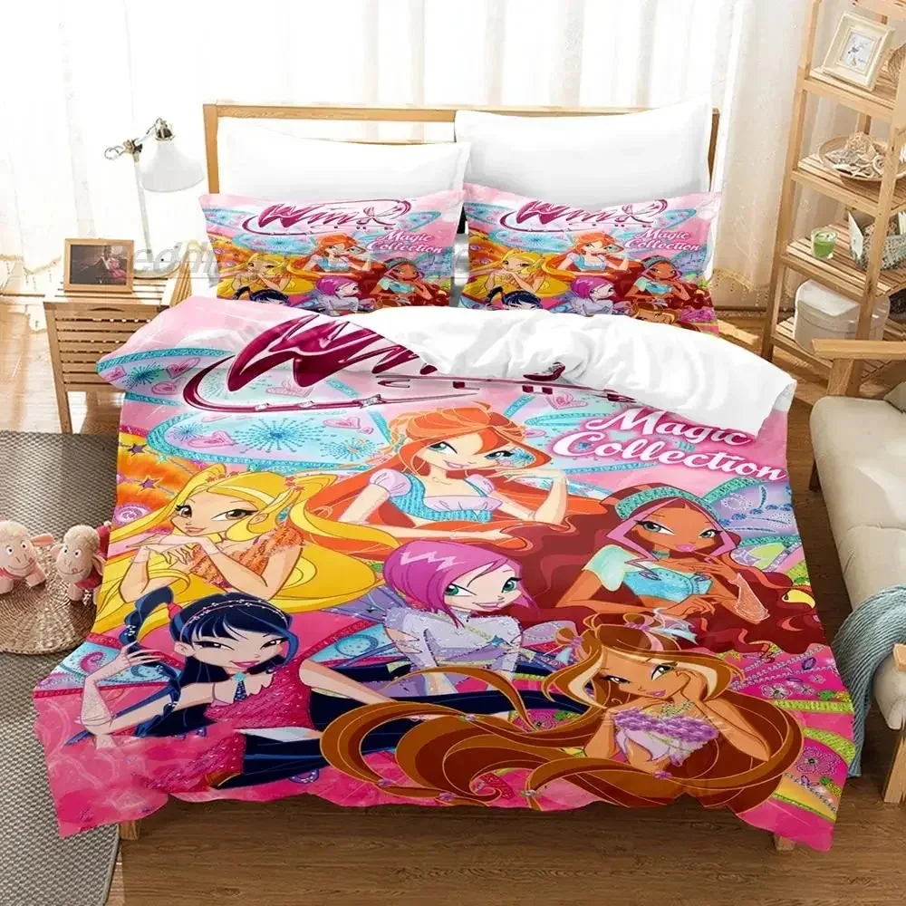 

Winx Bedding Set Single Twin Full Queen King Size Bed Set Aldult Girl Bedroom Duvetcover Sets 3D Print Anime Kawaii 2022