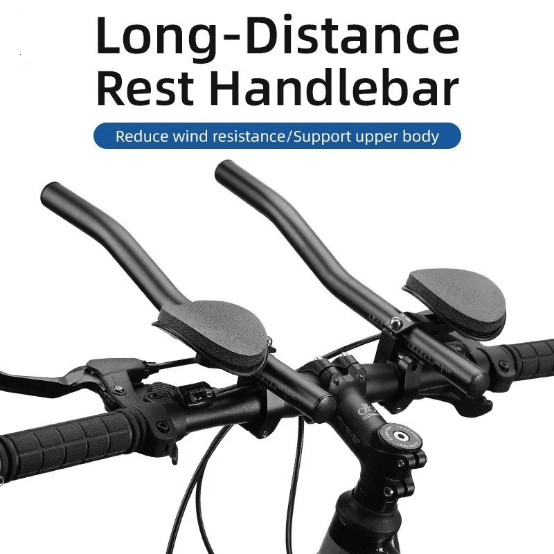 

Bike Rest Handlebar Aluminum Alloy Long Distance Handlebar Cycling Split TTHandle Bar Ergonomic Comfortable Grip