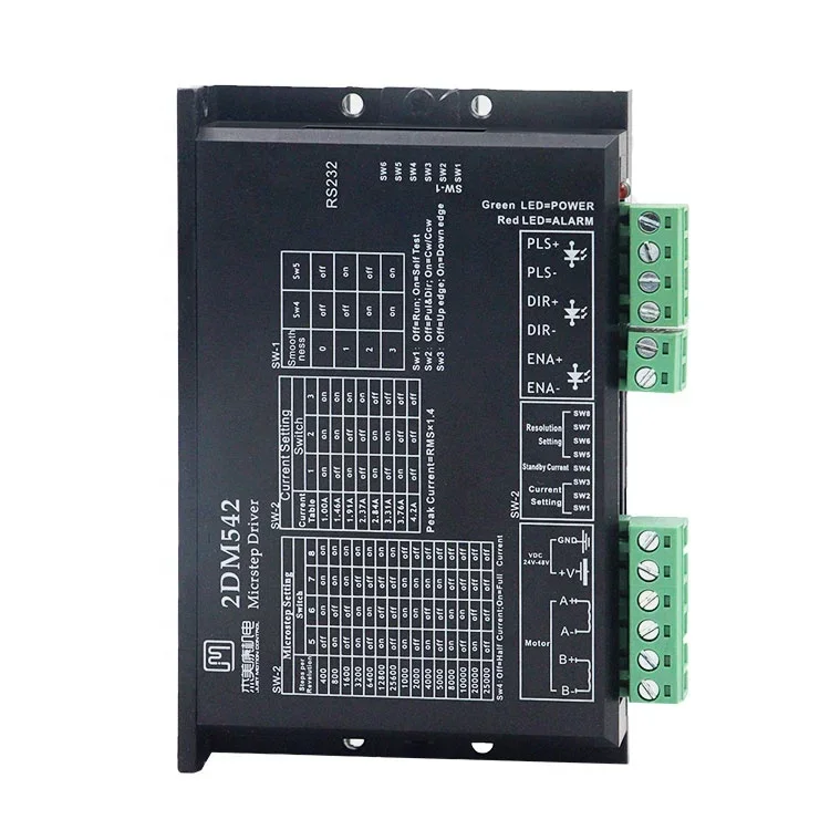 2DM542 2 Phase CNC Micro Stepper Motor Driver 1.0-4.2A Drive Controller for Nema17 Nema23 Motor