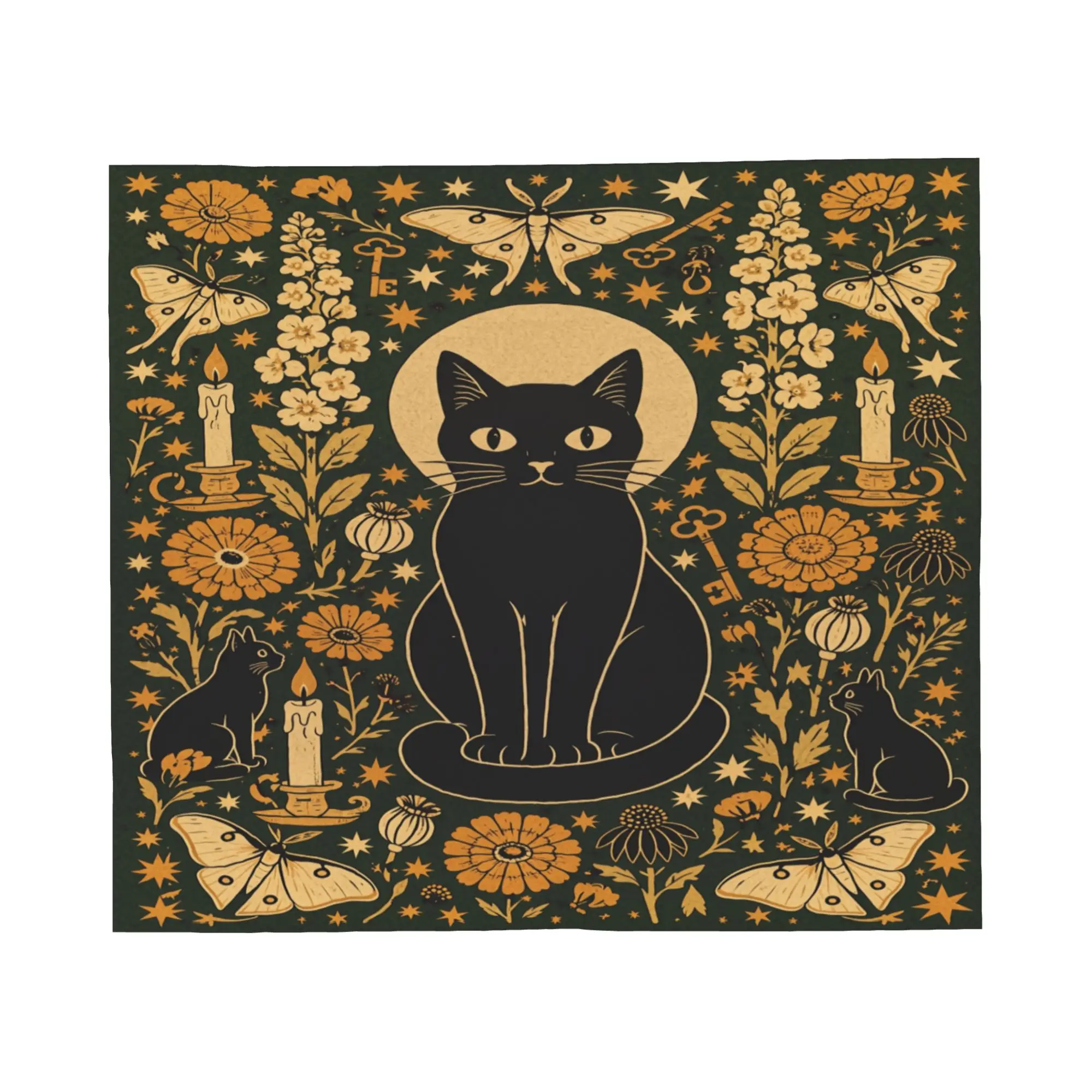 Halloween Black Cats Blanket Flannel Summer Winter Witchy Kitty  Multifunction Ultra-Soft Throw Blanket for Bed Bedding Throws