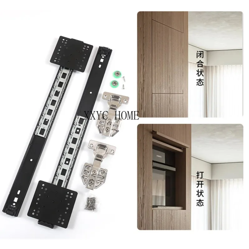 

Hidden Cabinet Flap-up Door Track Accessories Bookcase Swing Door Hinge Rail Hardware