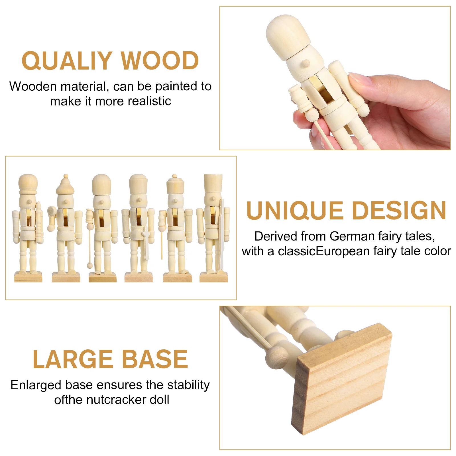 

12 шт. незаконченные рождественские деревянные кукольные украшения «Щелкунчик»-пустые деревянные солдаты для рукоделия, домашнего декора и реквизита для фотографий