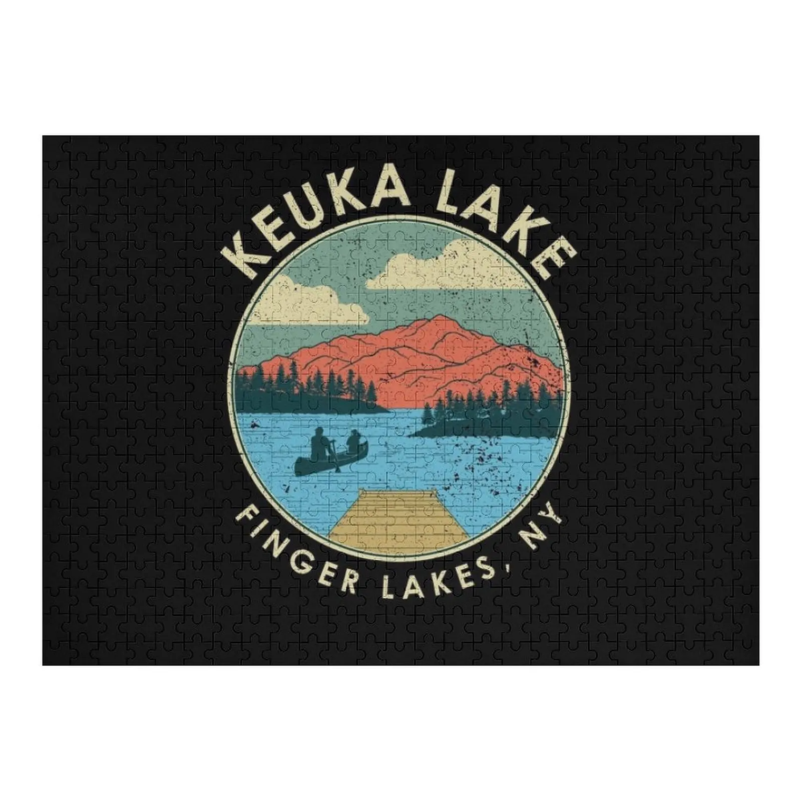 

Finger Lakes NY New York Keuka Lake дизайн Пазл-головоломка на заказ Персонализированное деревянное имя Рождественские игрушки-головоломки