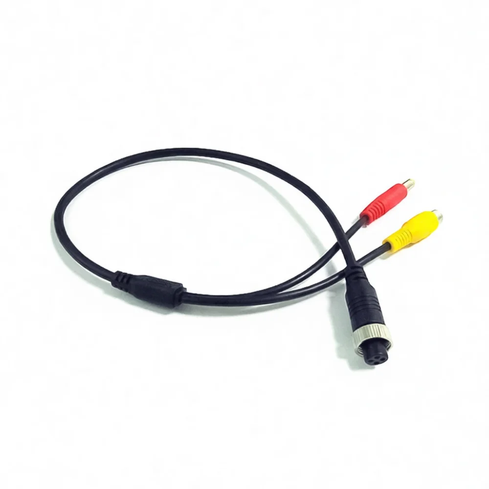 Aviation Female To RCA Male Audio Video Adapter Cable Connector Pure Copper Wire For CCTV Surveillance Camera System