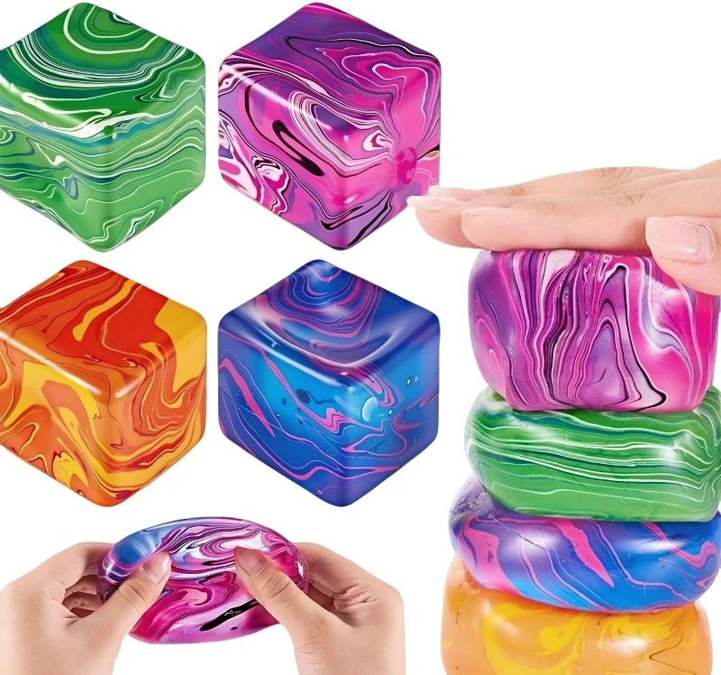 

Flow ice cube pinch music decompression toy slow rebound square maltose pinch music