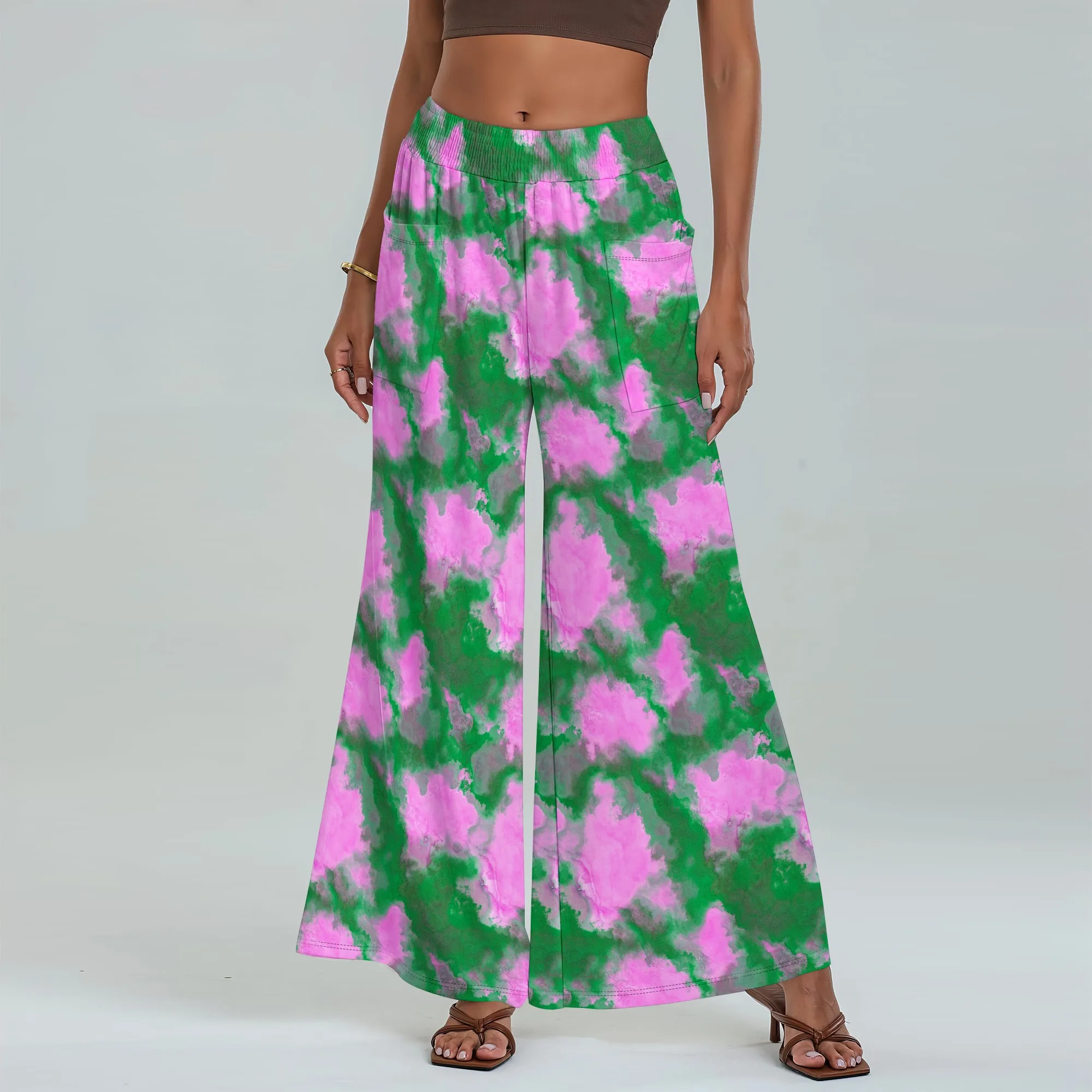 

Women's Wide Leg Pants with Pockets Colorful Pattern for All Seasons Casual Comfort Street Party Shopping Festival