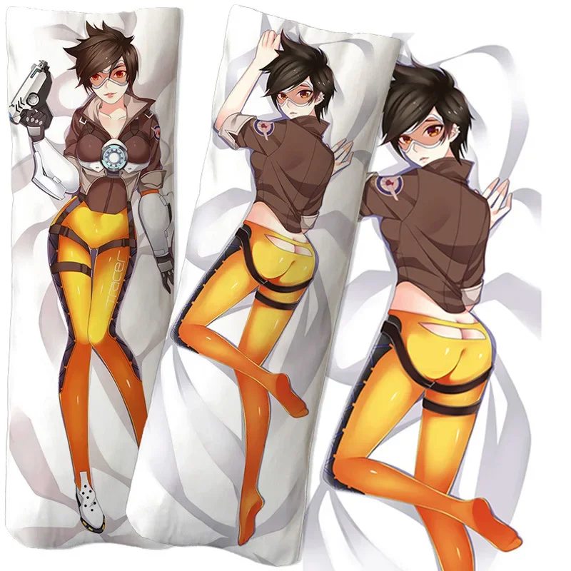 Game Overwatch Lena Auston figure Equal body hug body pillow pillowcase double-sided 3D printing DIY two-dimensional sexy gift