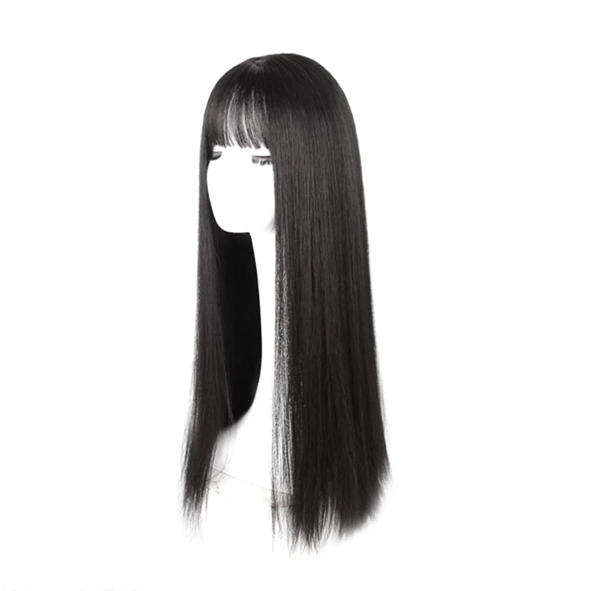 

Wig Wig with Bangs for Women, Natural Looking Long Wig, Straight Wig for Daily Korea Versions Black