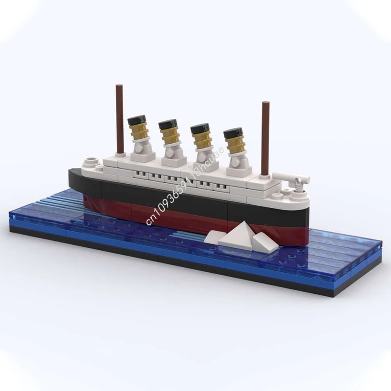 

129 шт. MOC Titanices Iceberg диорама микромасштаб лодка строительные блоки для развития терпения и концентрации Рождественская игрушка в подарок
