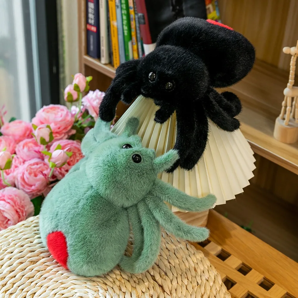 25cm Simulation Black Spider Jumping Spider Doll Crawling Pet Doll Plush Cute Reptile Plush Toy Super Cute Doll
