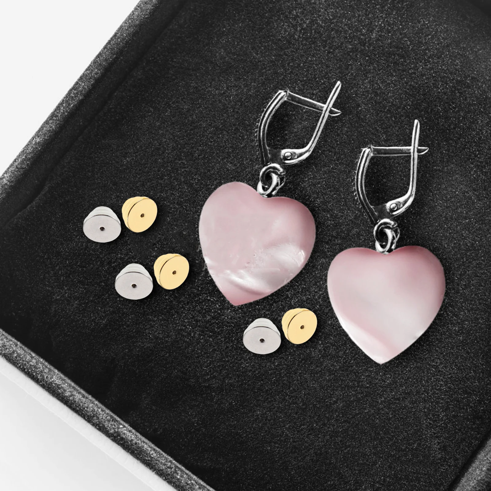 

10Pcs Triple-Layer Metal Earring Backs Ear Stud Retainers 0.31x0.12 Secure Locking Support Heavy Earrings Earlobe Lifters