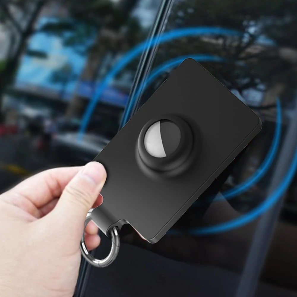 حافظة حامل البطاقات لهاتف Apple Airtag & Tesla Key Card غطاء حماية من السيليكون الناعم مع سلسلة مفاتيح لعلامة الهواء موديل 3 Y S X