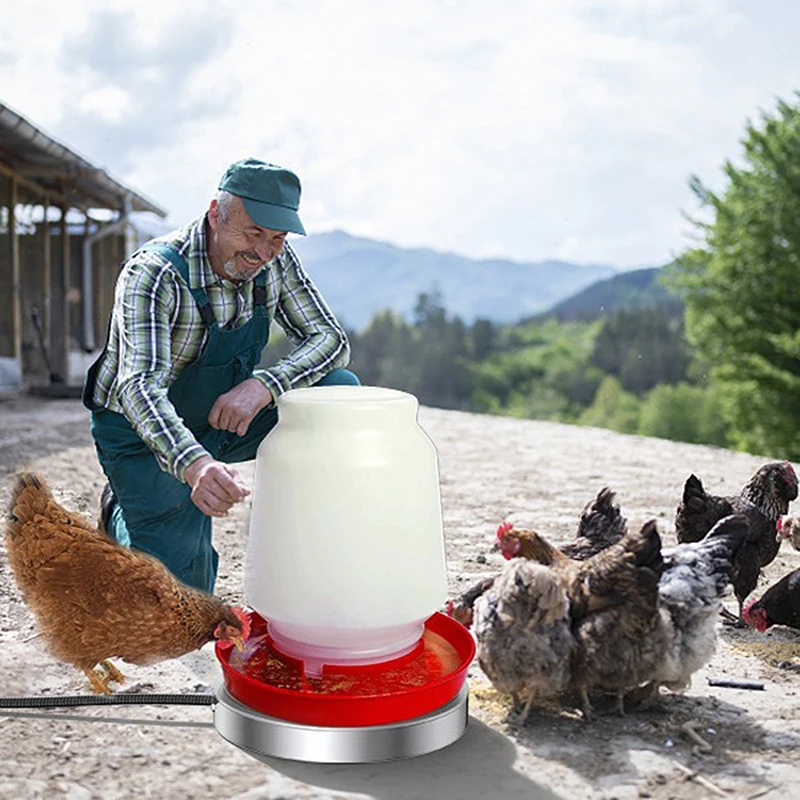 1PC Farm Supplies Chicken Waterer Durable Automatic Poultry Water Feeder Drinker With Handle Hanging Poultry Water Container