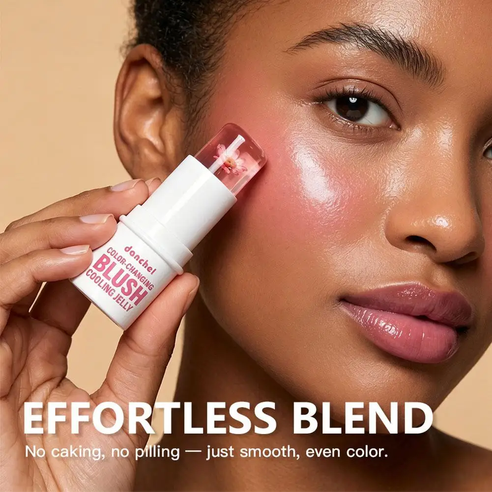 PH Temperature Color Changing Jelly Blush Stick Hydrating Multi Use Tint Lip Cheek Eye Makeup Liquid Blusher Waterproof