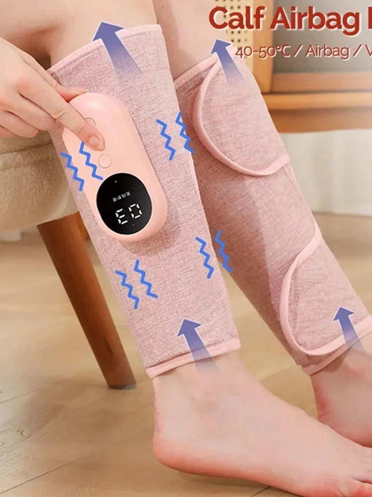 

Air Compression Leg Massager - Electric Pneumatic Calf Massager with Heat Therapy, Multifunctional Leg Recovery System