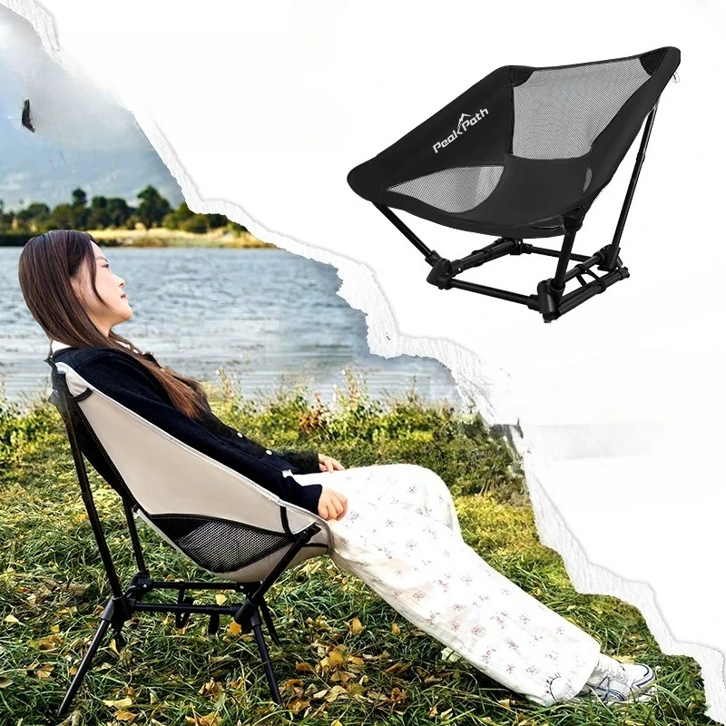 مقعد تخييم قابل للطي، كرسي صيد محمول خفيف الوزن، مقعد خارجي بارتفاع قابل للتعديل، معدات سفر مدمجة للصيادين #2