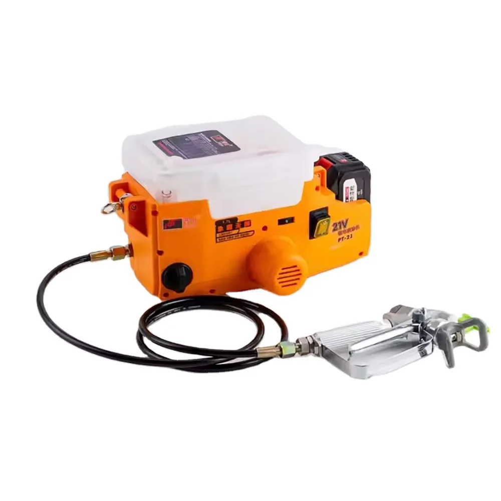 500W Electric PT-21 Mini Spray Gun 1.7L Capacity Oil-free Airless Sprayer Portable Battery-Powered For Home Decoration