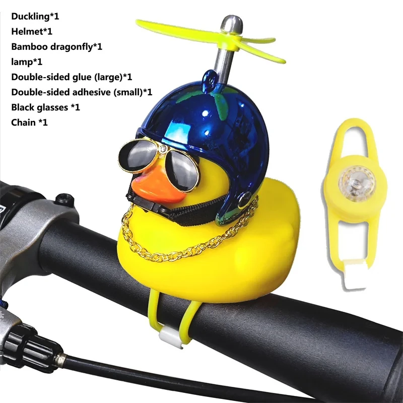 Bicycle Yellow Duck Cartoon Little Yellow Ducks Helmet Head Light Shining Duck Bicycle Bells Handlebar Bicycle Accessories image 6