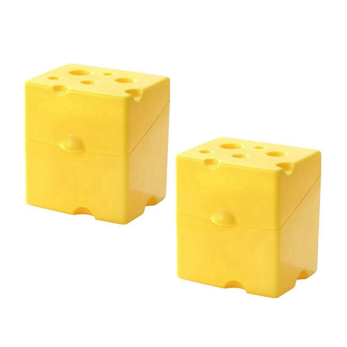 Sliced Cheese Container 2pcs Cheese Slice Holder Plastic Refrigerator Cheese Box