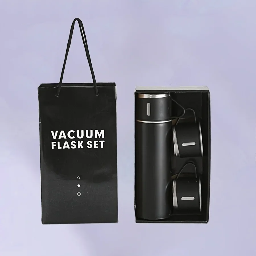Personalized Laser Engraved 500ml Thermos Bottle 304 Stainless Steel Insulated Lifting Ear Elastic Lid Custom Name Water Bottle