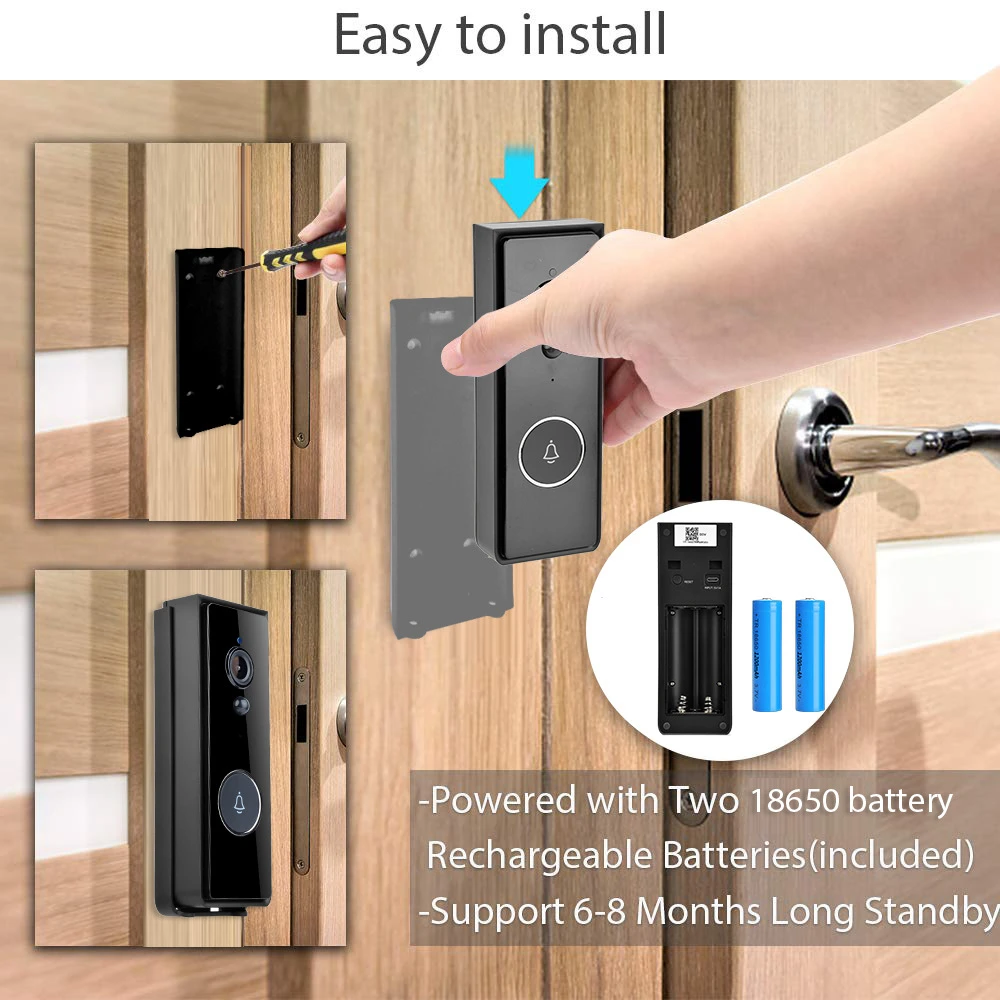 Tuya Video Doorbell Camera WiFi Outdoor Wireless Door Bell House Security Protection Intercom for Alexa Google Home Smart Life