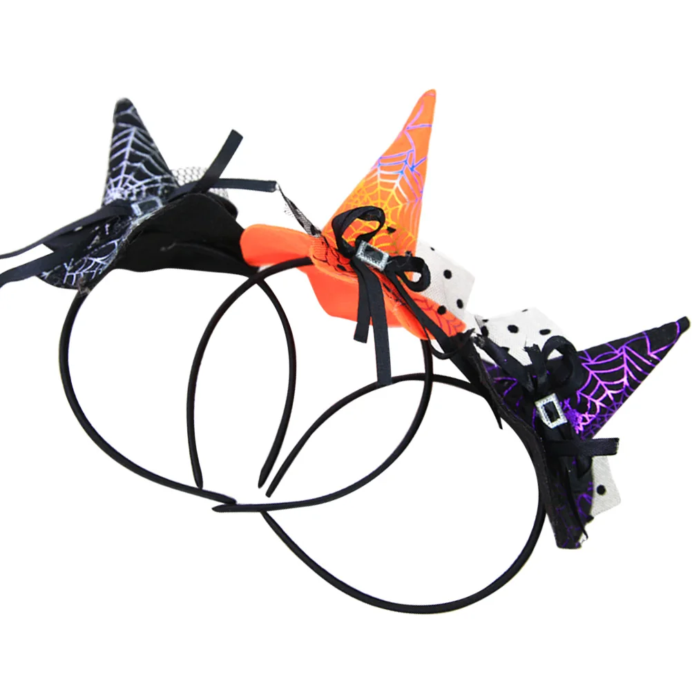 

3 Pcs Halloween Headwear Hair Hoop Halloween Headwear Party Headdress Party Headb Kids Accessories Witch Hat Decorations