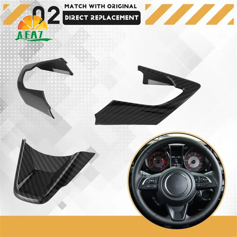 

AEA7-наклейки для украшения рулевого колеса автомобиля для Suzuki Jimny 2019 2020 2021 2022, аксессуары, АБС-пластик из углеродного волокна