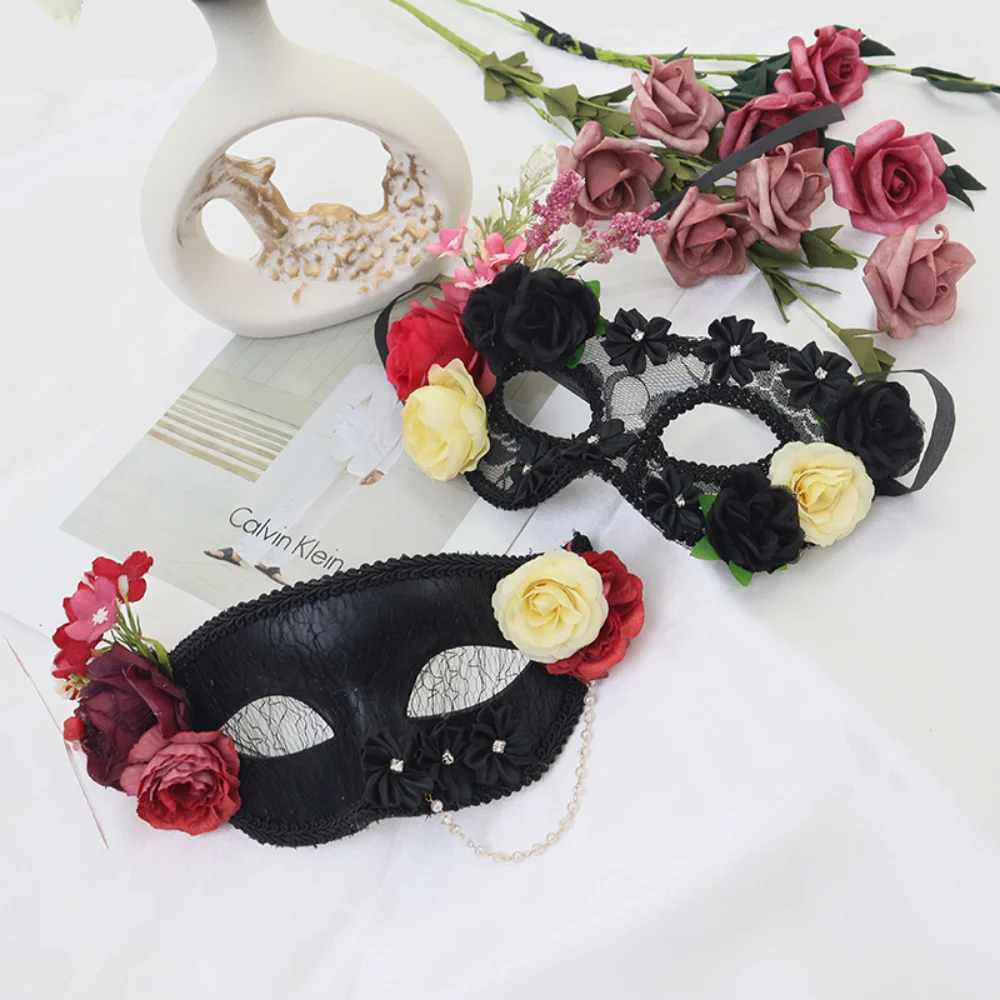 Gesimuleerde Rose Masker Maskerade Sexy Half Gezichtsmasker Vakantie Feest Rekwisieten Kostuum Accessoires Rollenspel Bloemen Masker