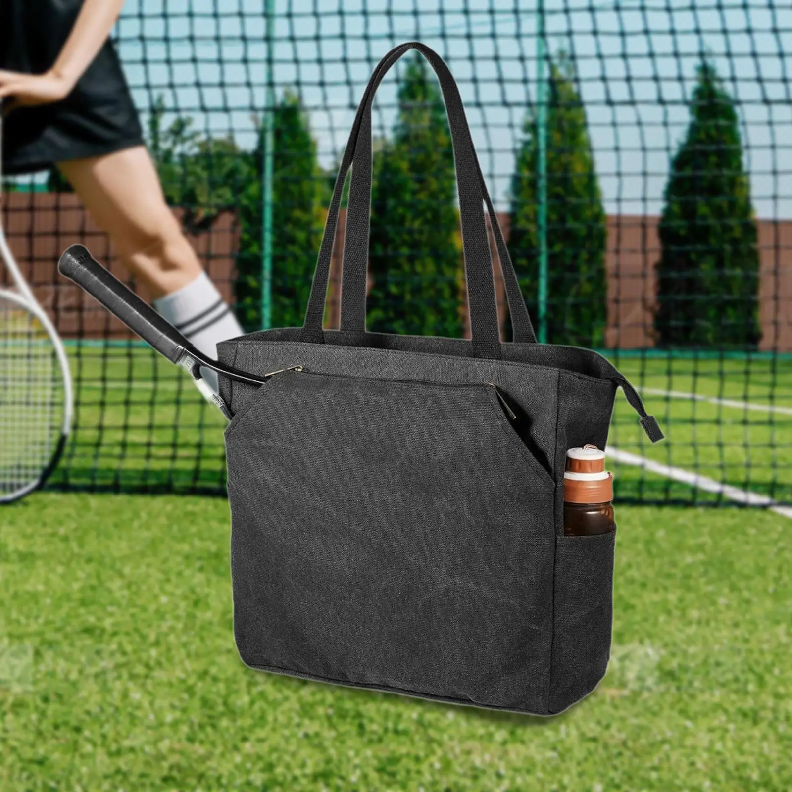 Pickleball Bag Holds 4 Rackets Tennis Tote Bag with Shoe Compartment for Men Women Suitable for Tennis Balls Packs