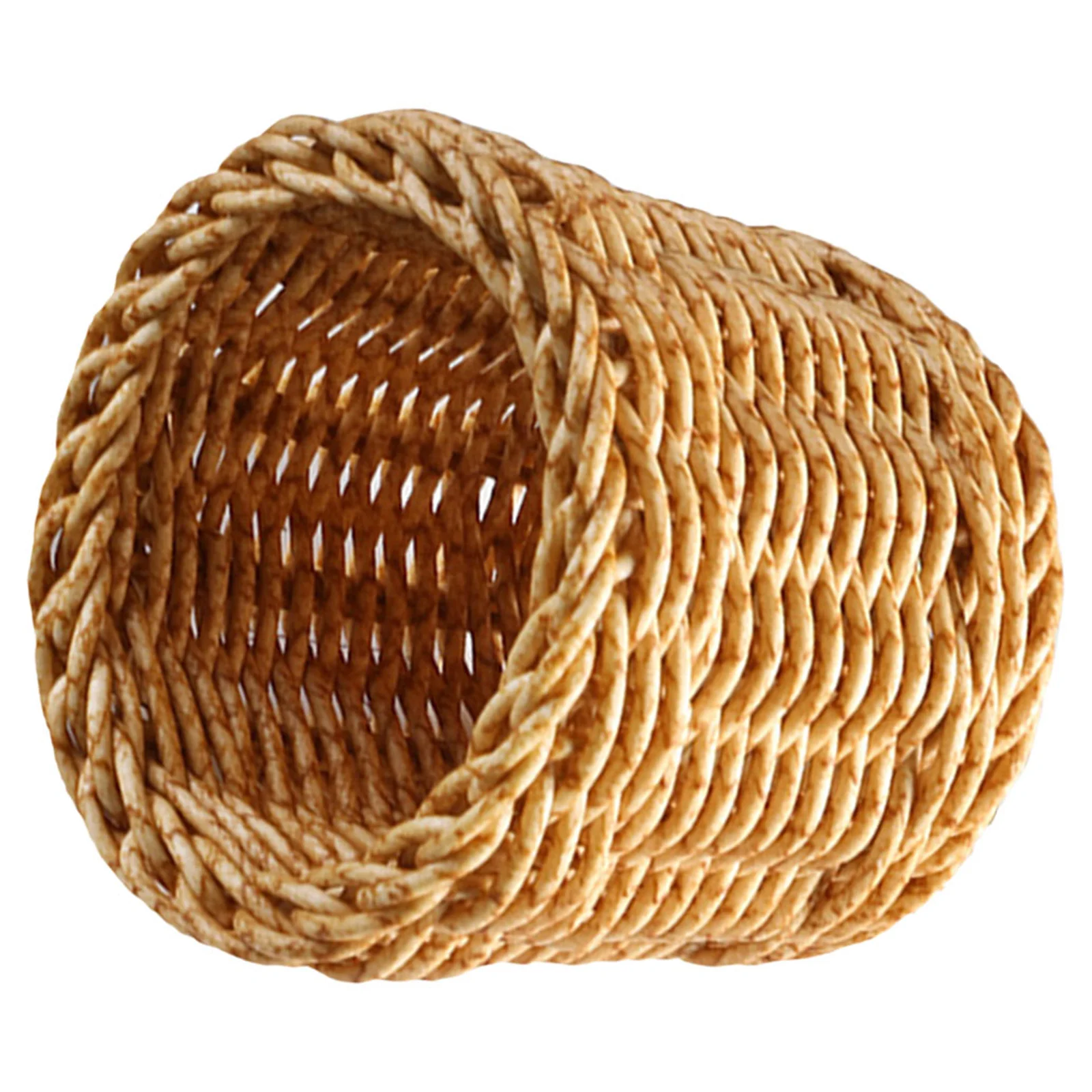 Imitation Rattan Makeup Brush Storage Box Desktop Pen Holder Lipstick Organizer Multipurpose Desktop Storage Container