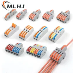 Conector de cableado rápido 1 en salida múltiple, divisor Universal, cable de cableado Push-in, bloque de terminales doméstico a tope combinado SPL 222