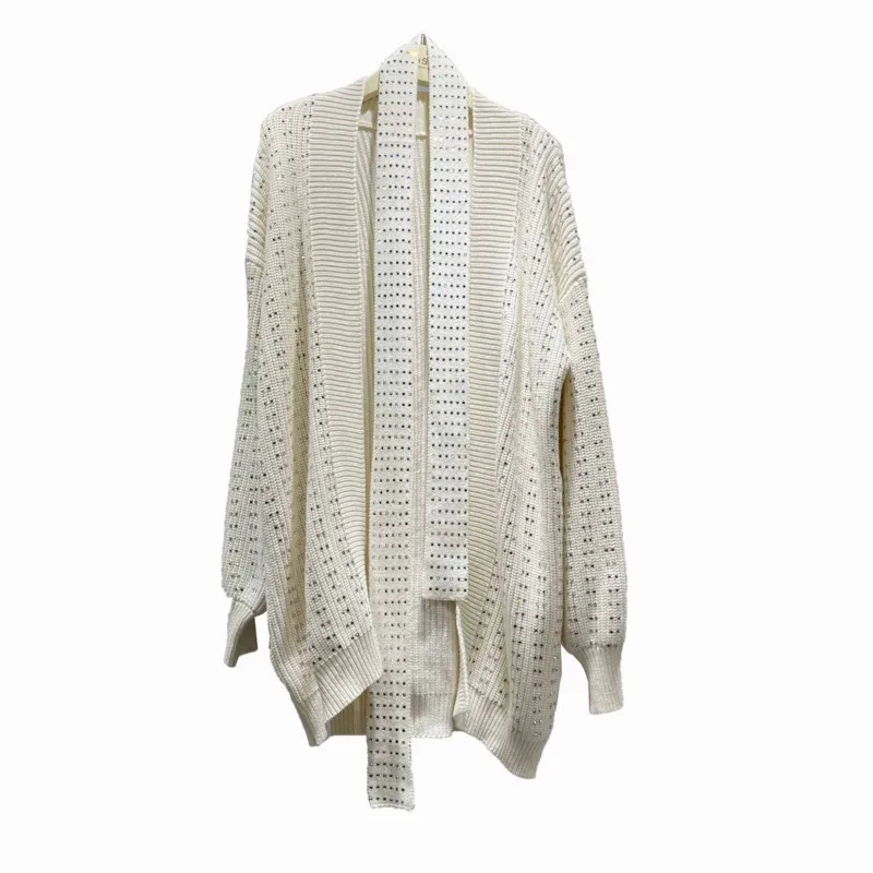 [ZOCI] New Autumn Knitted Sweater Cardigan Loose Jacket Women's Mid To Long Heavy Industry Hot Top