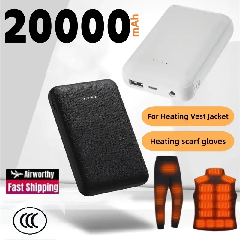 20000mAh Mini Fast Charging Power Bank Ultra Thin External Battery Pack for Heating Suit Coat Vest Jacket Scarf Glove 2026 NEW