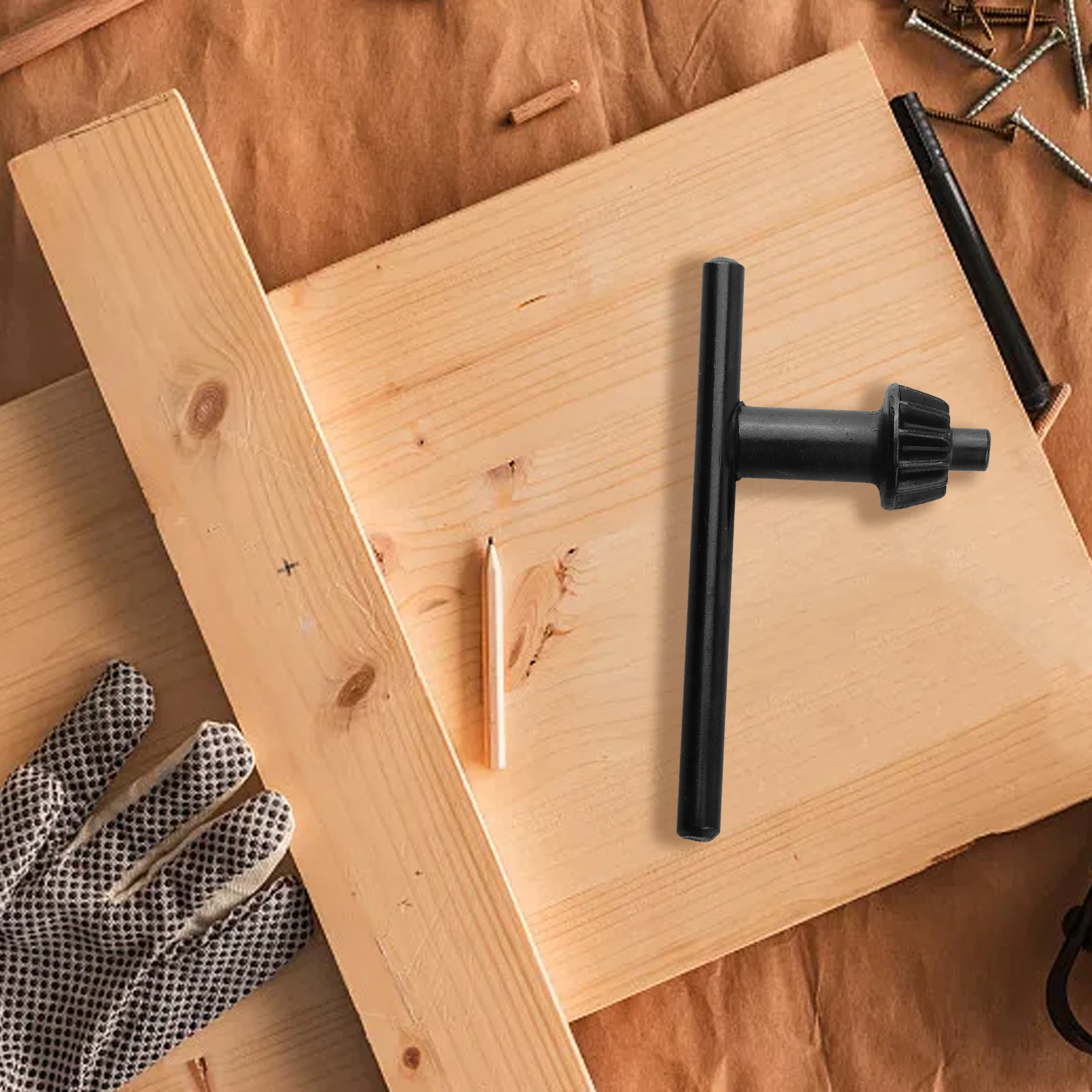 สําหรับการปรับปรุงบ้านเครื่องมือไฟฟ้า Chuck Key Hammer เจาะ Chuck Key สีดําเป็นรูปภาพอุปกรณ์เสริมเครื่องมือที่ไม่ได้ใช้งานง่าย