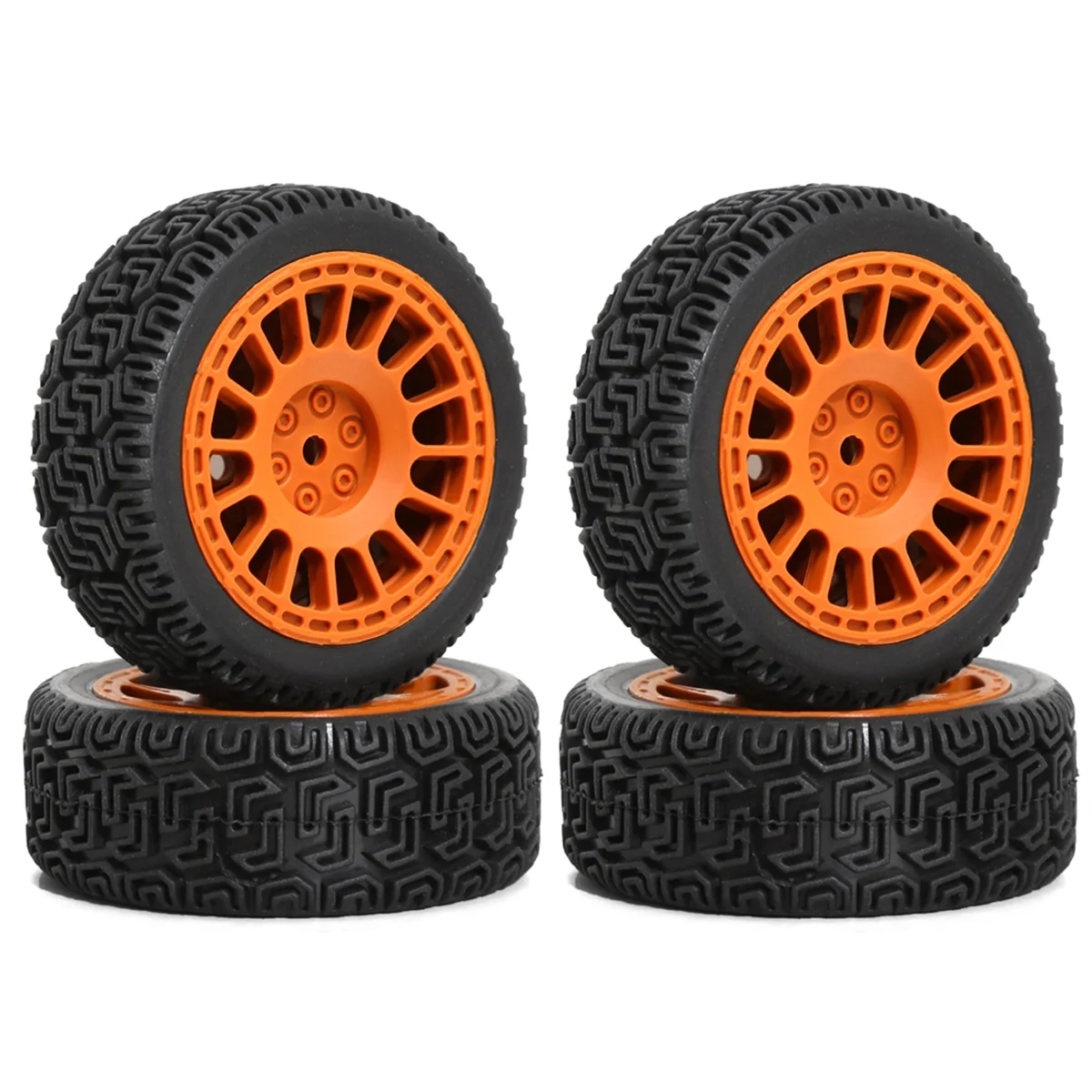 A72Z 4pcs 68mm -Tires Rubber Tire Wheel Tyre for XV01 XV02 TT01 TT02 PTG-2 1/10 RC Racing Car Upgrade Parts Orange