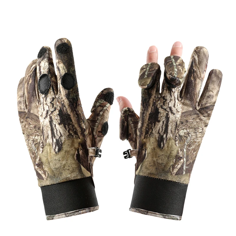 Winter Windproof Velour Gloves Thick Cutton Three Finger Cutting Outdoor Sports photography Fishing Hunting Hiking Skiing