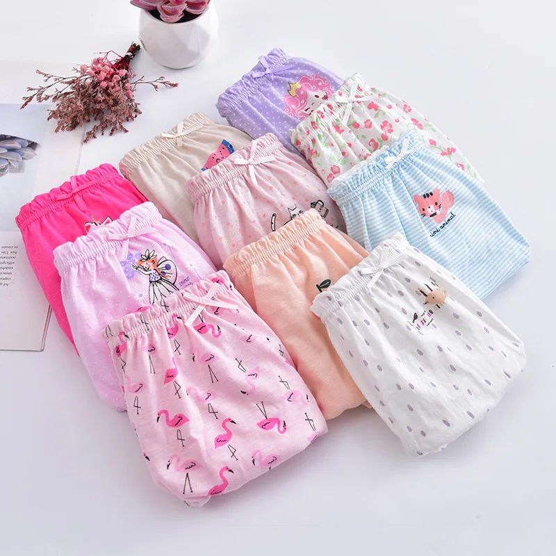 2pcs/Bag 3-14Y New girl pants Cartoon Underwear Children knickers girls Underpants Kids Panties Panty Brief  cotton knickers