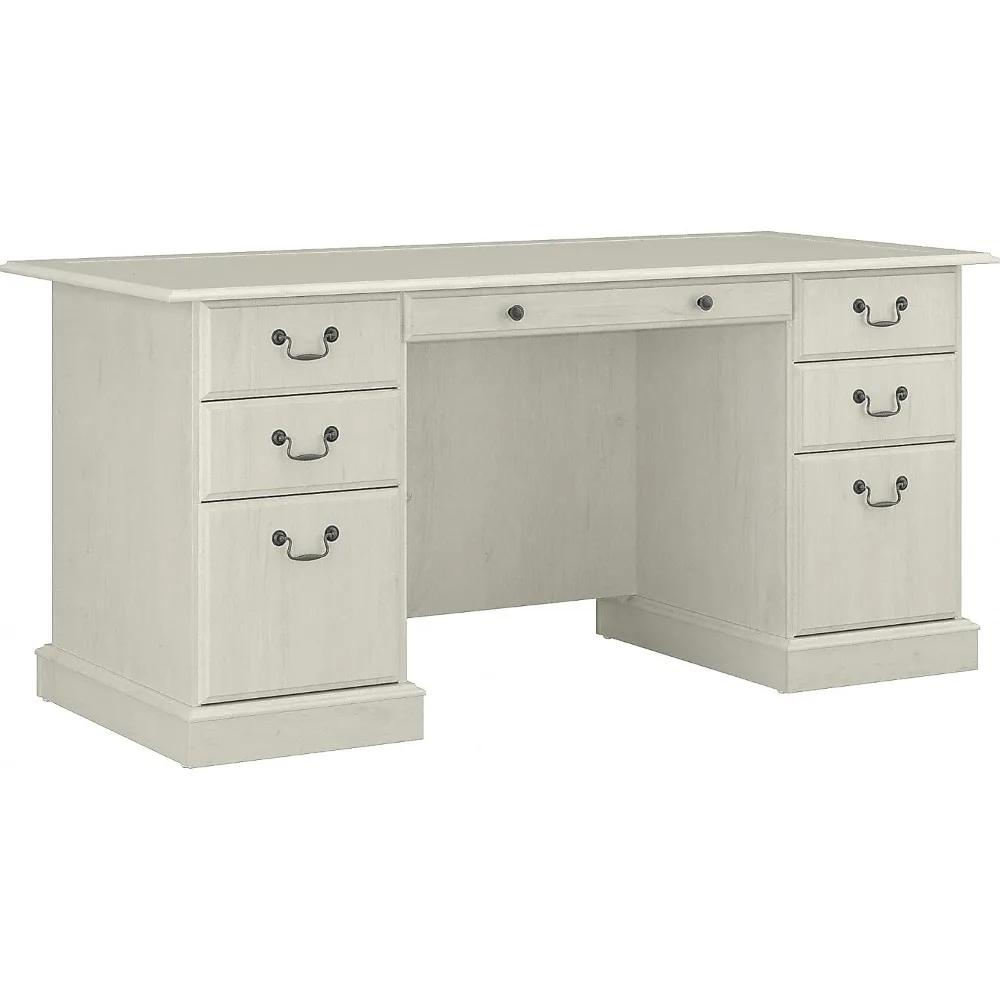 

Linen White Oak Saratoga Desk with Storage Drawers
