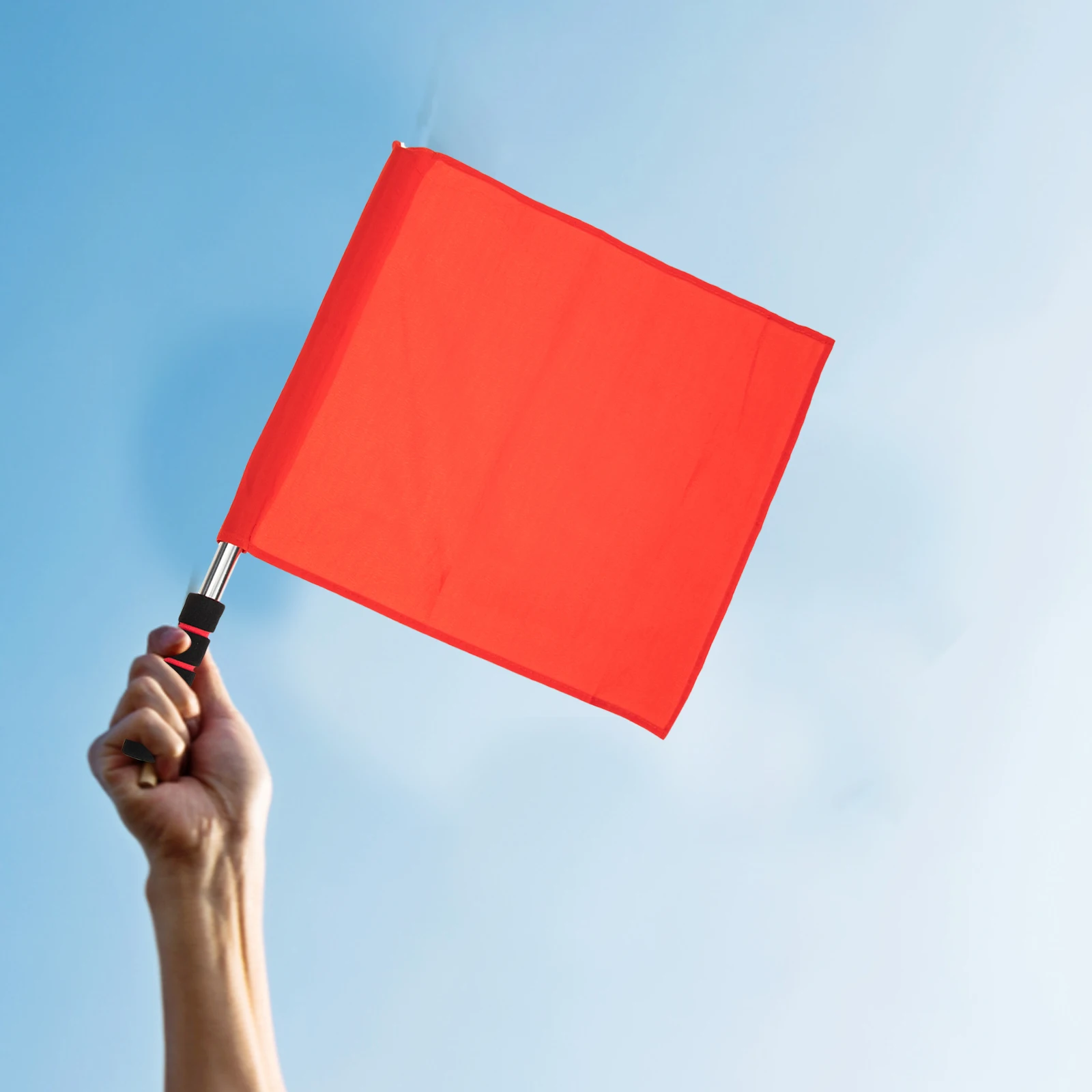 

2pcs Flags Conducting Signal for Soccer Referees Judge Traffic Warning Durable Steel Pole Foam Handle Outdoor Sports