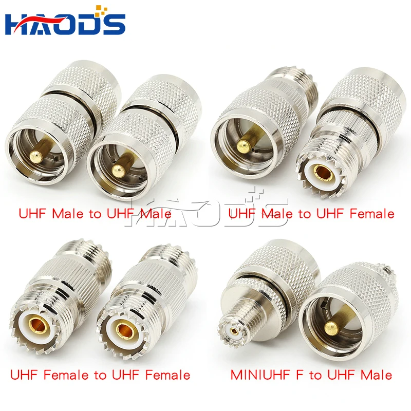 1Pcs UHF PL259 SO239 Adapter to UHF Male Plug And Female Jack - Straight And Right Angle T-Type 3-Way Splitter Coaxial Connector