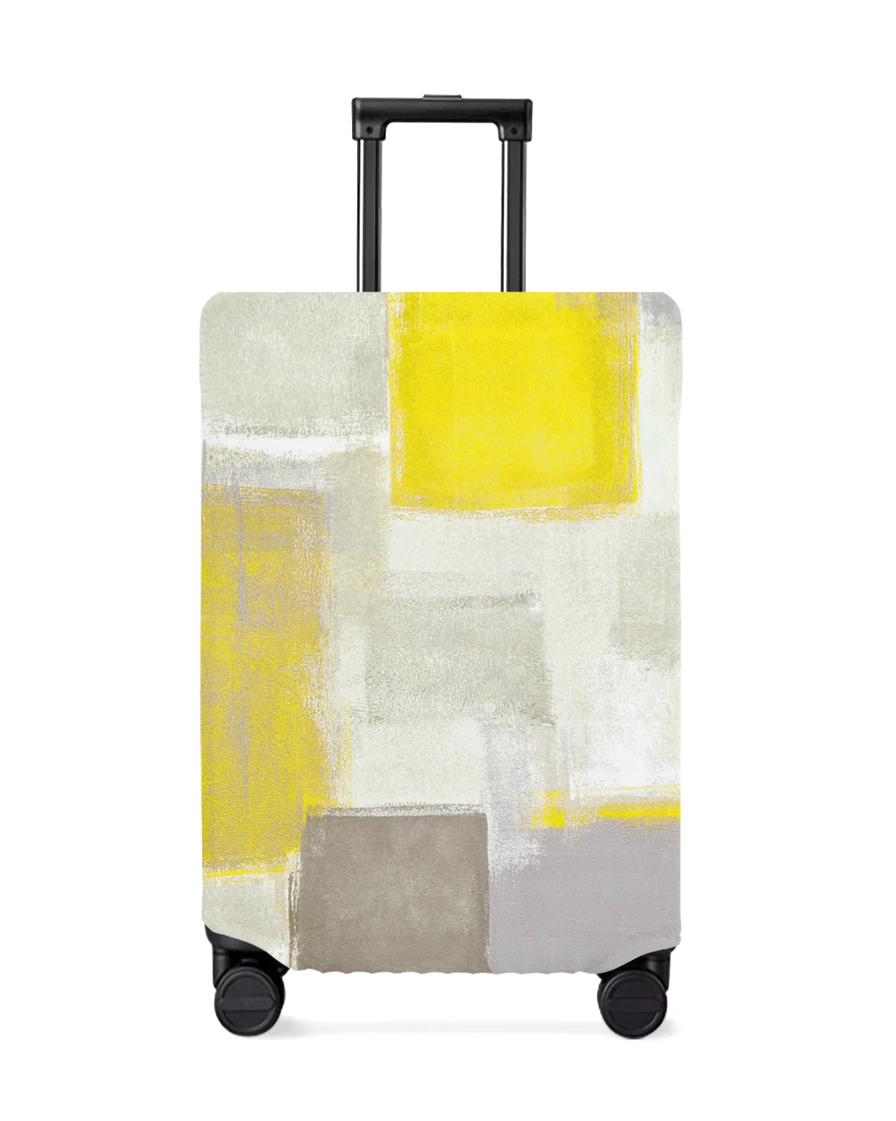 yellow-smear-paint-square-painting-wall-graffiti-luggage-cover-travel-accessories-suitcase-elastic-dust-case-protect-sleeve